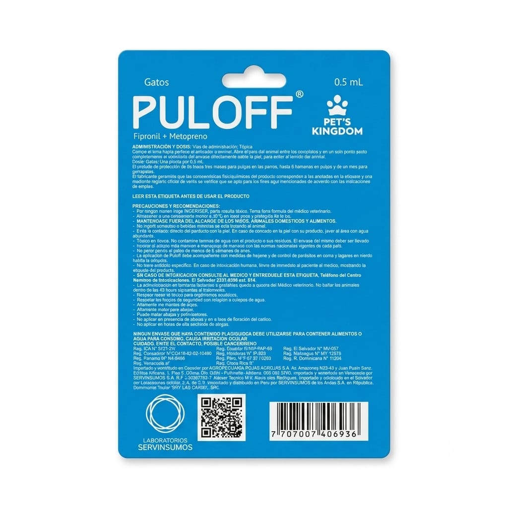 Puloff Solución Tópica Ectoparasiticida para Gatos Pet’s Kingdom – 0.5 mL